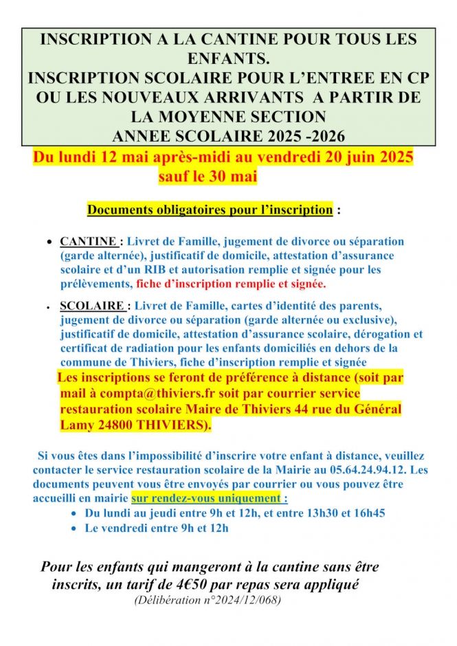affiche-inscription-ecole-primaire et cantine